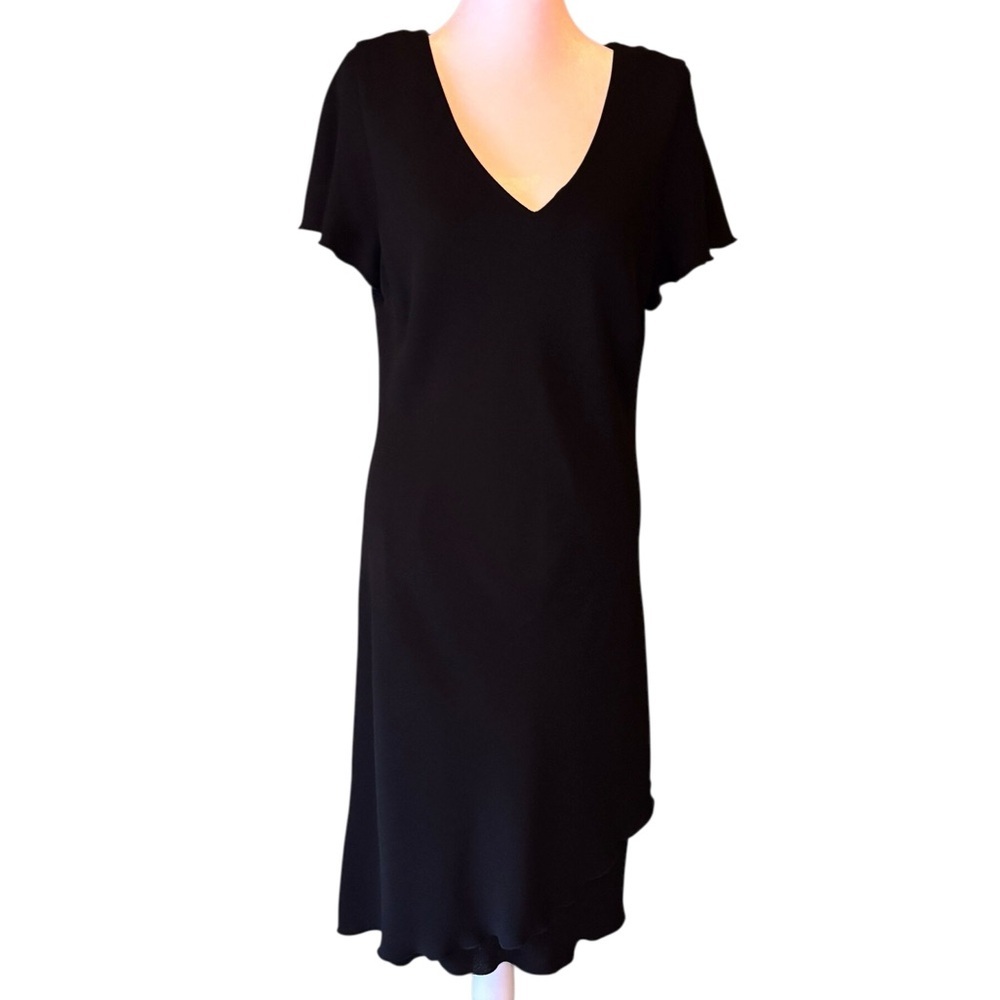 S.L. Fashions Black Asymmetrical Dress